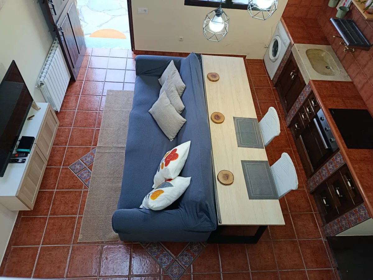 Salón, comedor y cocina de Casa El Teixo
